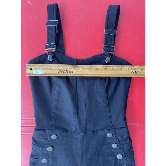 NWT Guess Super Skinny Fit Rosemary Jumpsuit Sz XS High-Waisted Adj Straps Black - Picture 12 of 14
